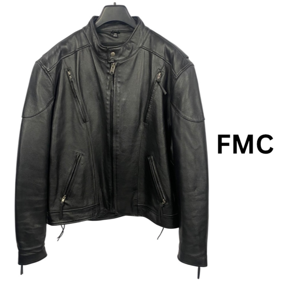 FMC First Manufacturing Co. Inc. Thinsulate Outer Shell Leather Biker Jacket -54